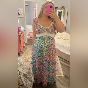 SO brand maxi floral dress with lace details